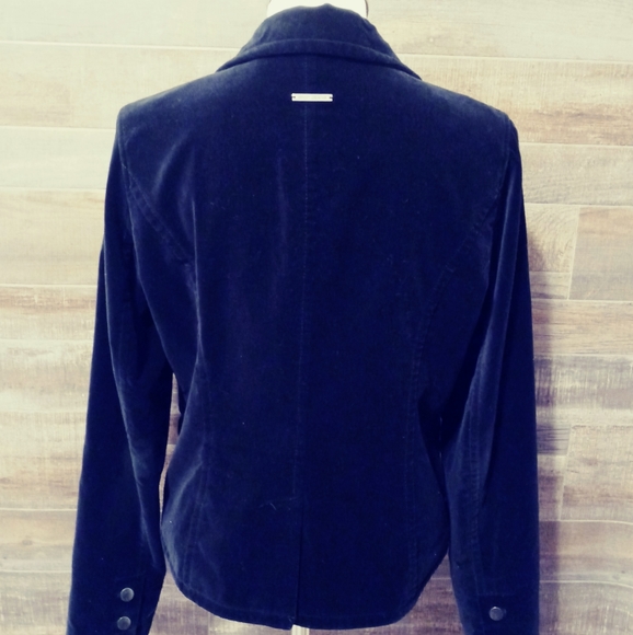 DKNY Jeans Black Velvet Blazer Jacket Size Large - Picture 6 of 7